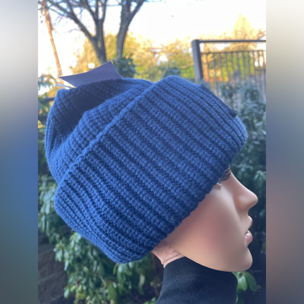 Coach True Blue Ribbed Beanie. - Picture 4 of 12